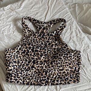 Outdoor Voices Tan and Black Leopard Sports Bra